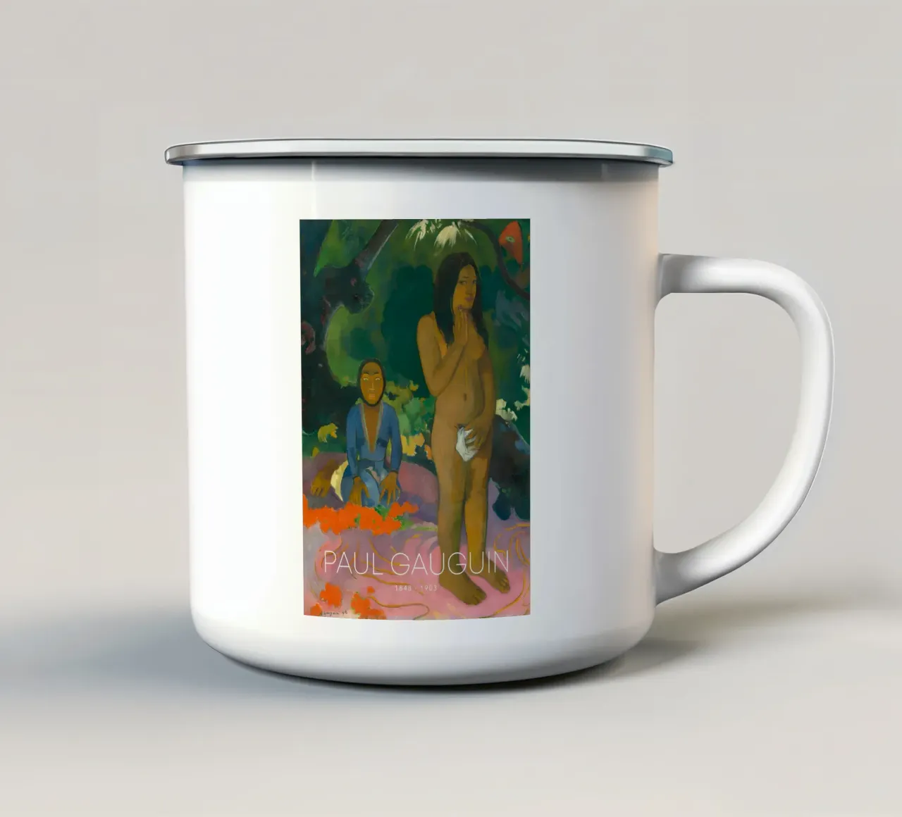 Gauguin Tahitiaans naakt Post-Impressionistische Kunstdruk emaille mok van NorwesClub
