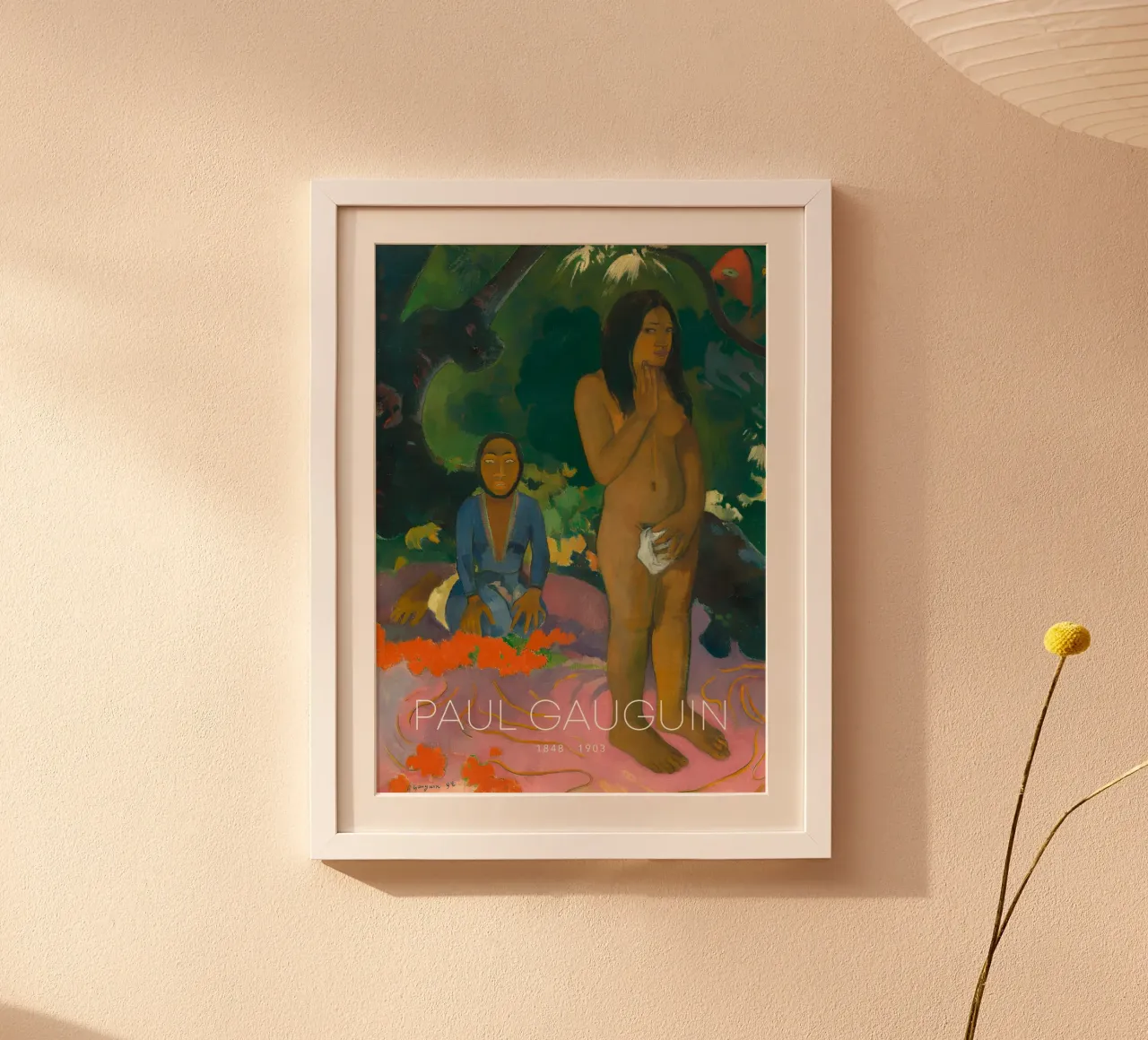 Gauguin Tahitian Nude Post-Impressionist Art Print poster con marco de plástico de NorwesClub