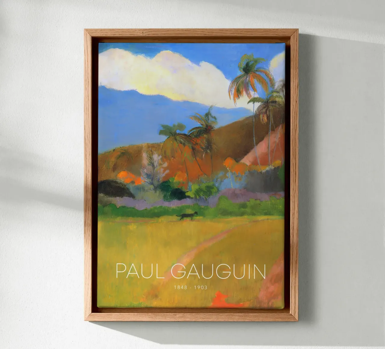Gauguin Tropical Path Post-Impressionist Landscape Print canvas with Floater frame by NorwesClub