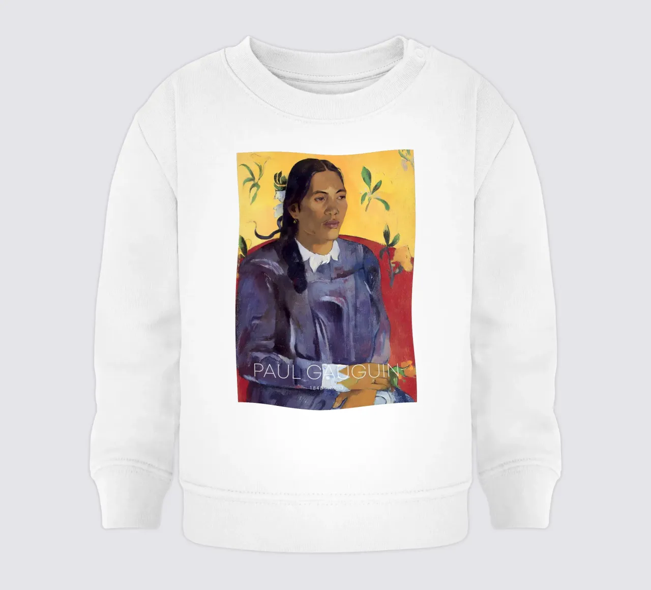 Gauguin Donna con fiore Ritratto post-impressionista felpa neonato da NorwesClub