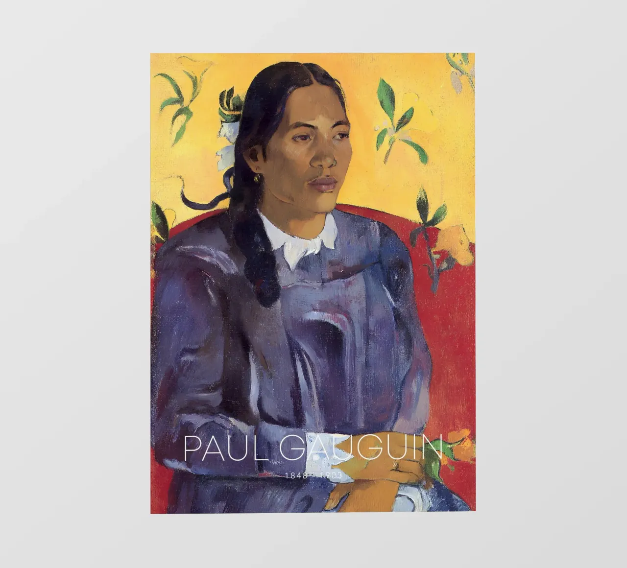 Gauguin Donna con fiore Ritratto post-impressionista telo in pvc da NorwesClub
