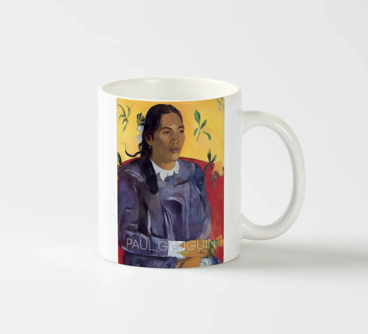 Gauguin Donna con fiore Ritratto post-impressionista tazza in ceramica da NorwesClub