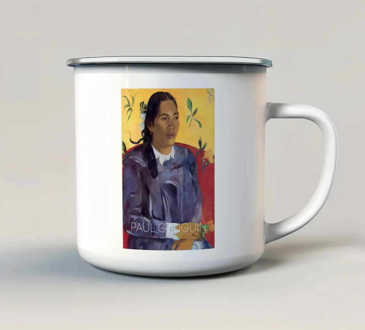 Gauguin Donna con fiore Ritratto post-impressionista tazza in smalto da NorwesClub