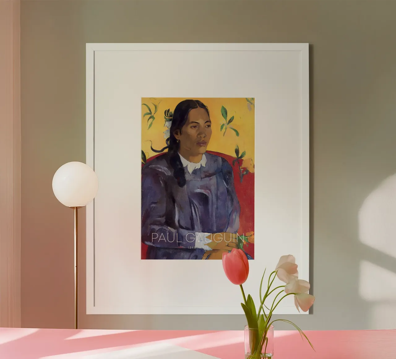 Gauguin Donna con fiore Ritratto post-impressionista carta hahnemühle da NorwesClub