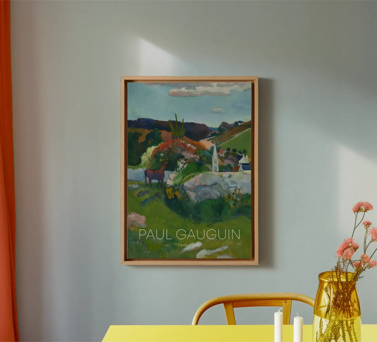 Gauguin Bretagne Landschap Post-Impressionist Print canvas met Baklijst van NorwesClub
