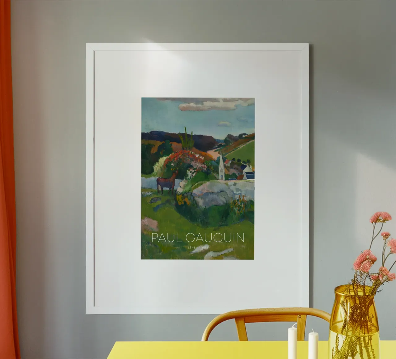 Gauguin Bretagne Landschap Post-Impressionist Print poster met aluminium frame van NorwesClub