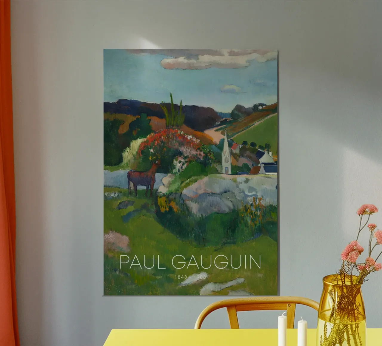 Gauguin Bretagne Landschap Post-Impressionist Print poster met aluminium frame van NorwesClub