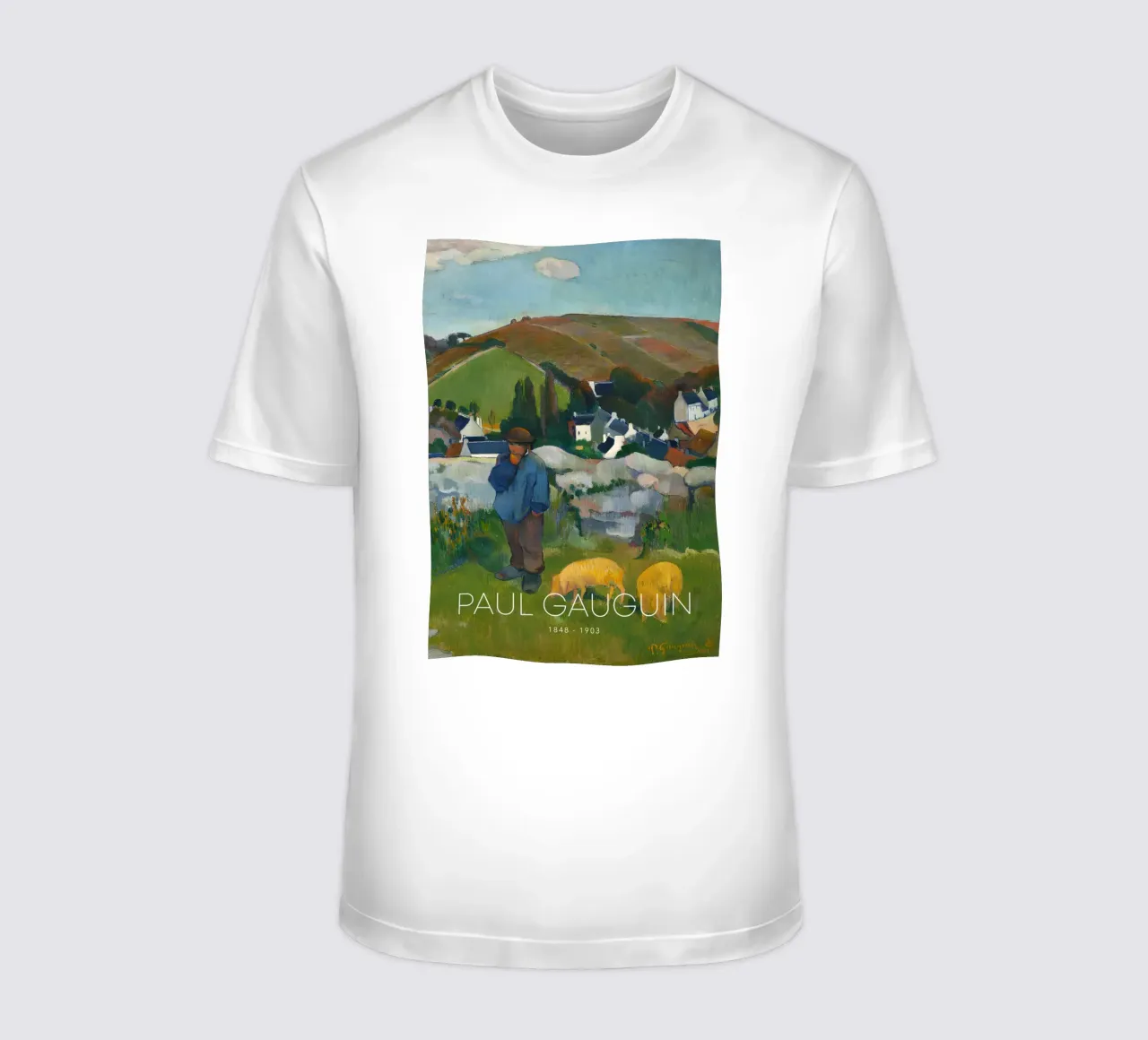 Gauguin The Swineherd Post-Impressionist Art Print t-shirt by NorwesClub