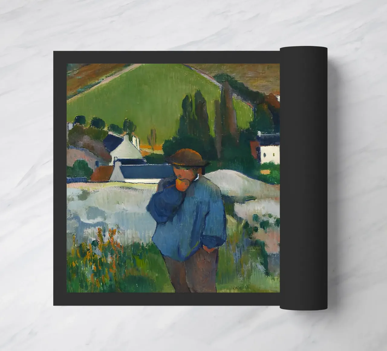 Gauguin The Swineherd Post-Impressionist Art Print doormat by NorwesClub