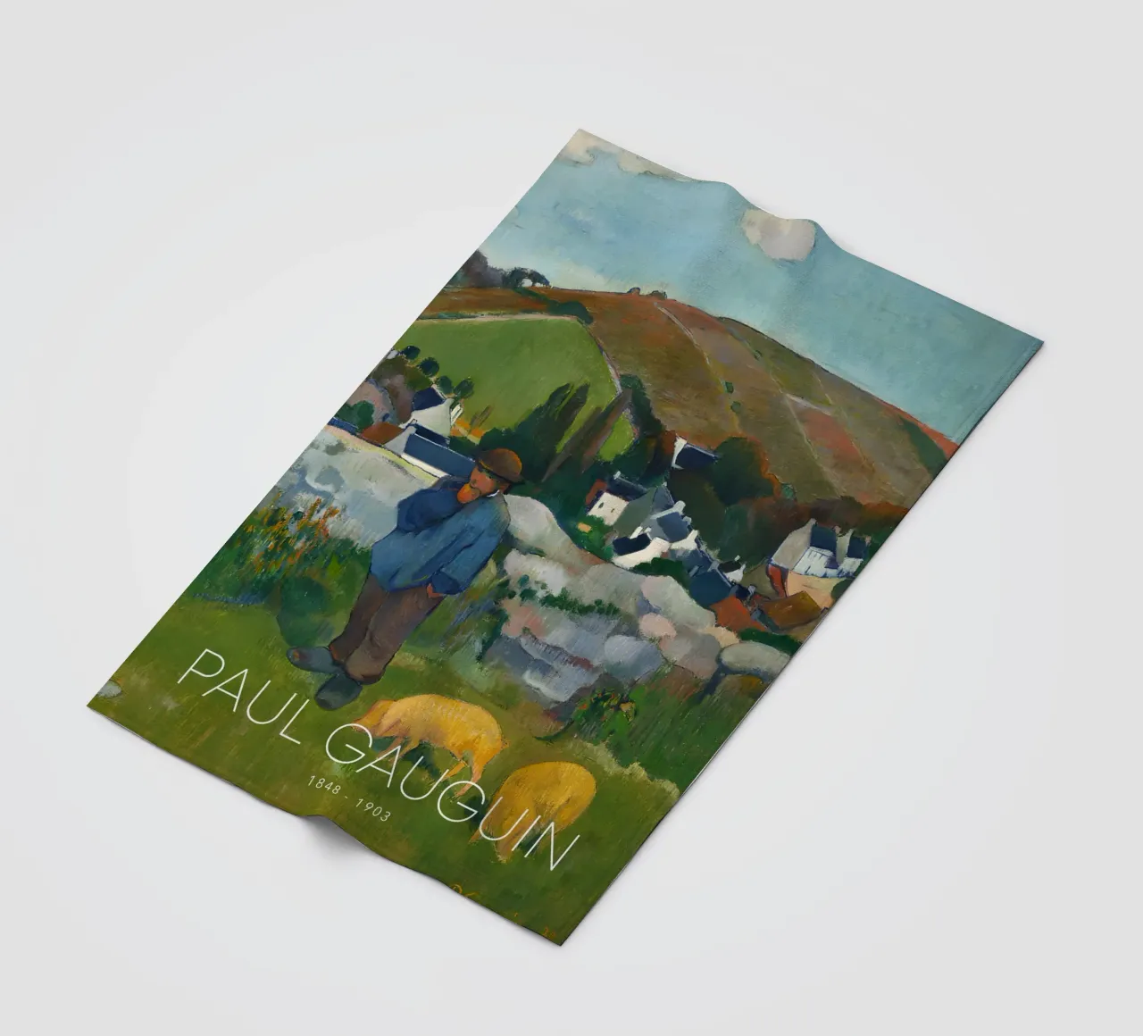 Gauguin The Swineherd Post-Impressionist Art Print fleece blanket by NorwesClub