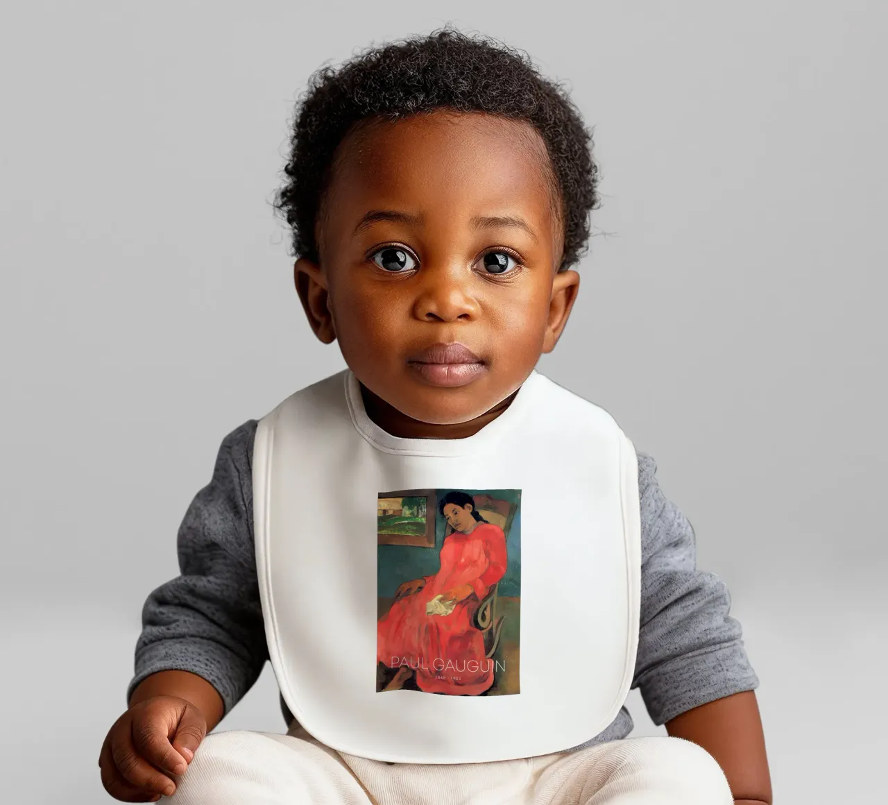 Gauguin Faaturuma Post-Impressionist Portrait Print baby bib by NorwesClub