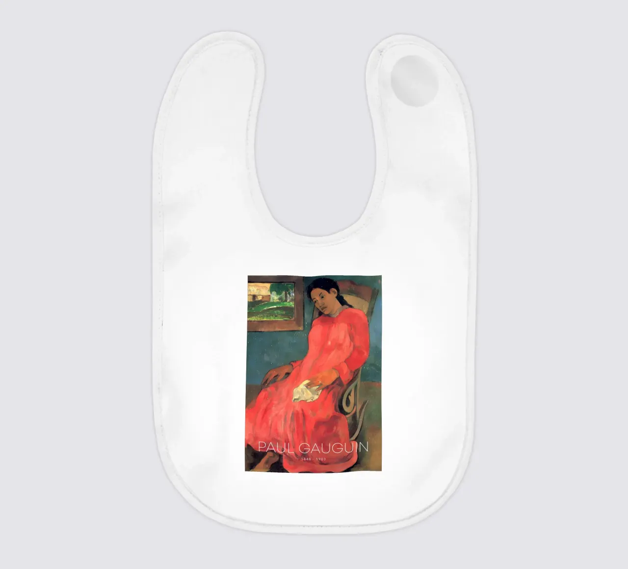 Gauguin Faaturuma Post-Impressionist Portrait Print baby bib by NorwesClub