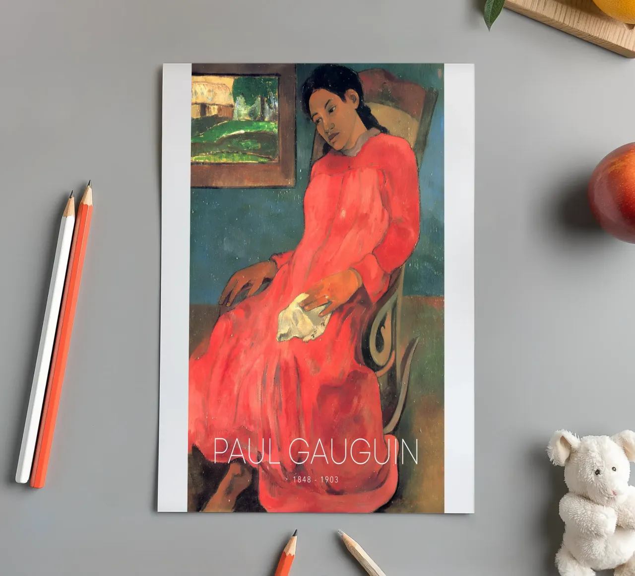 Gauguin Faaturuma Post-Impressionist Portrait Print sticker sheet by NorwesClub