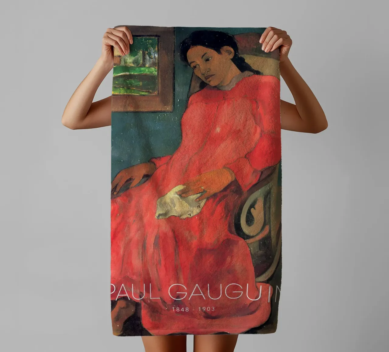 Gauguin Faaturuma Post-Impressionist Portrait Print towel by NorwesClub