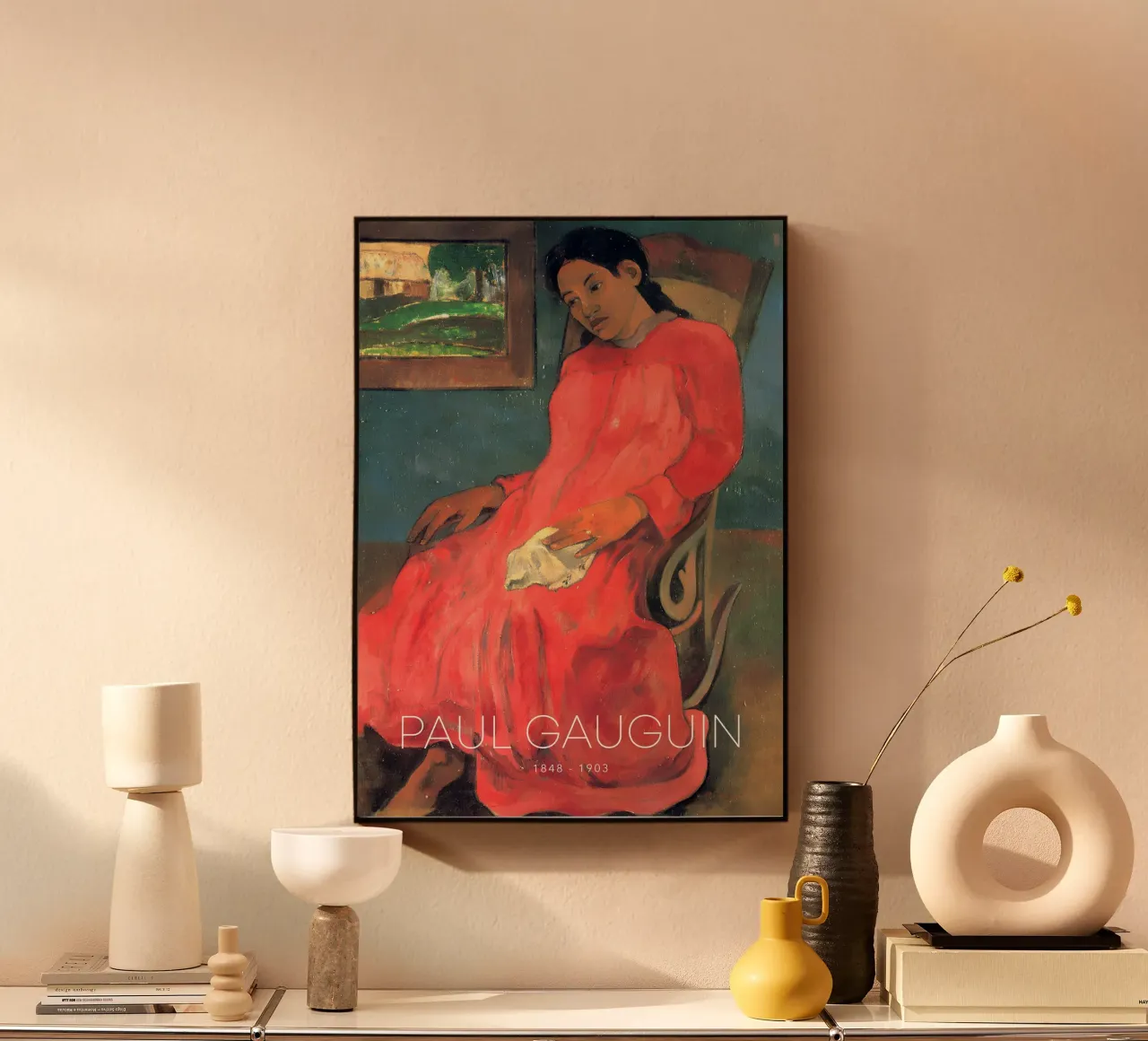 Gauguin Faaturuma Post-Impressionistisch Portret Print aluminium-dibond van NorwesClub