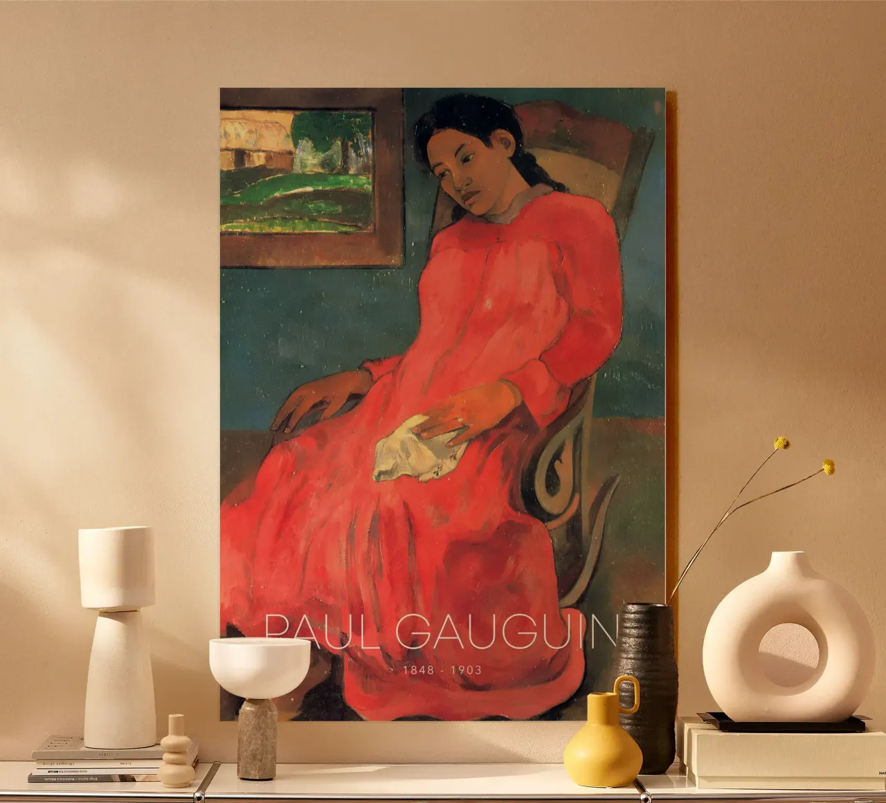 Gauguin Faaturuma Post-Impressionistisch Portret Print aluminium-dibond van NorwesClub