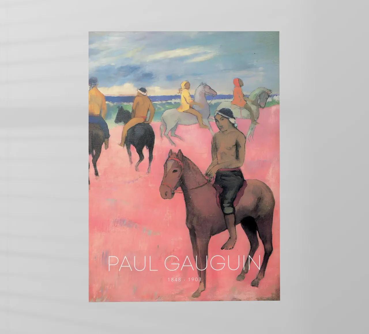 Gauguin cavalieri sulla spiaggia Stampa cavallo post-impressionista pellicola backlit da NorwesClub