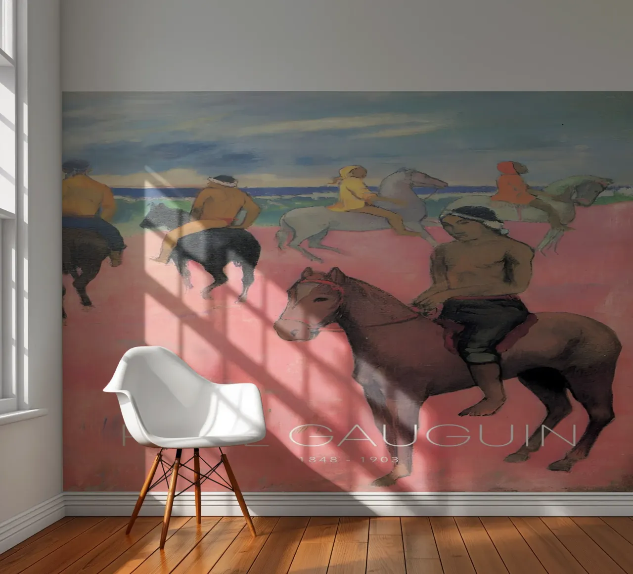 Gauguin cavalieri sulla spiaggia Stampa cavallo post-impressionista carta da parati fotografica da NorwesClub