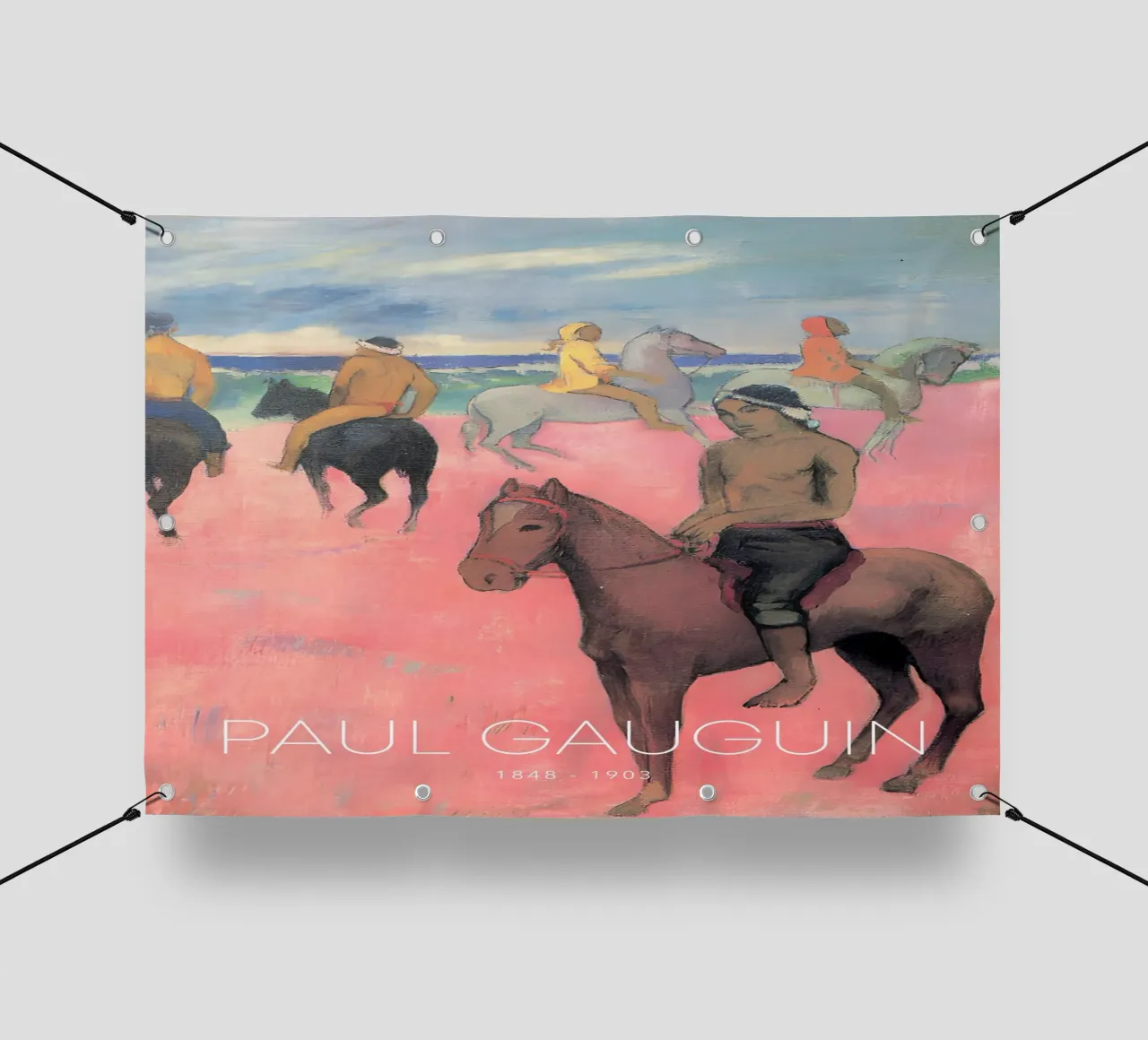 Gauguin cavalieri sulla spiaggia Stampa cavallo post-impressionista telo in pvc da NorwesClub