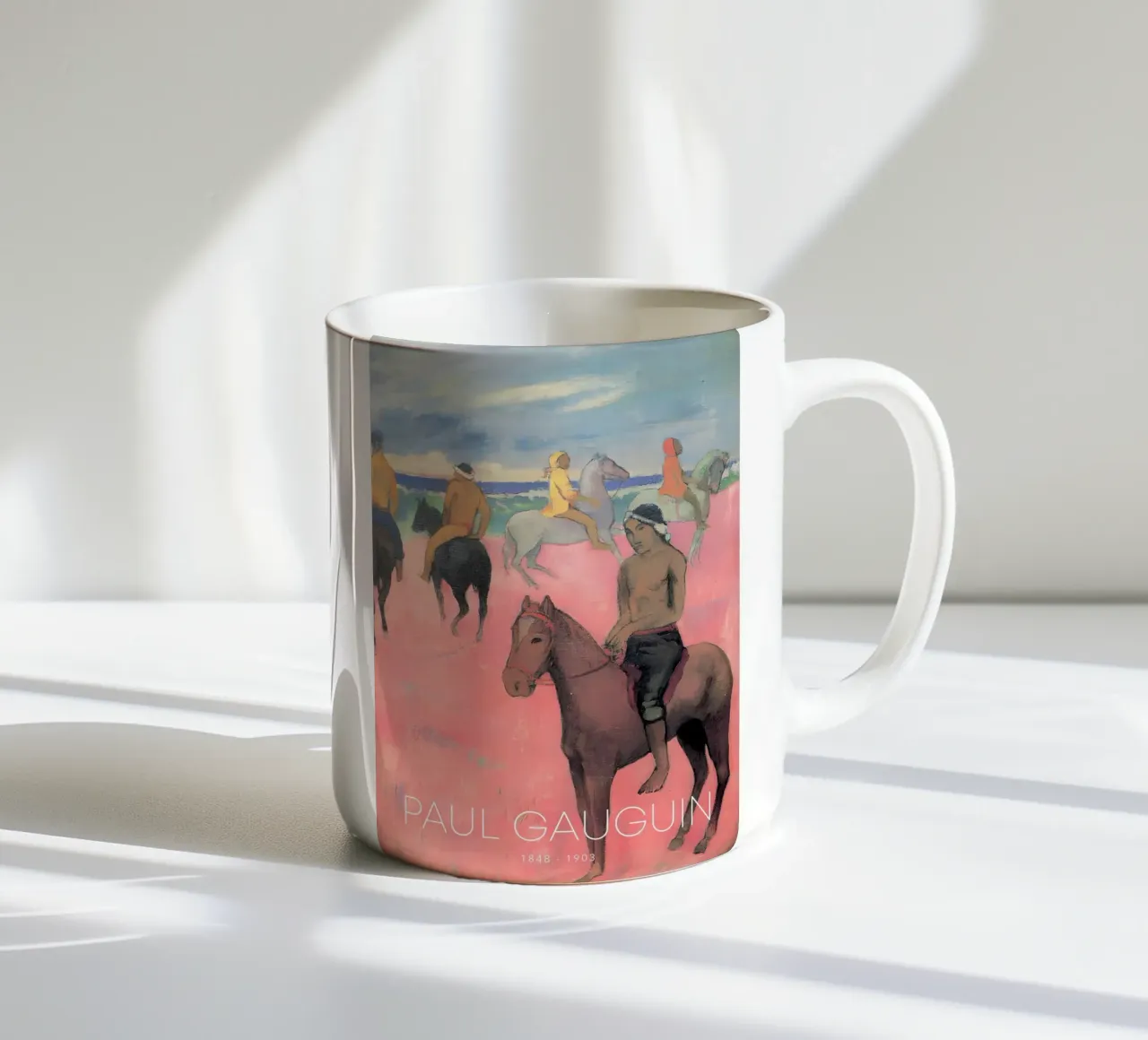 Gauguin cavalieri sulla spiaggia Stampa cavallo post-impressionista tazza in ceramica da NorwesClub