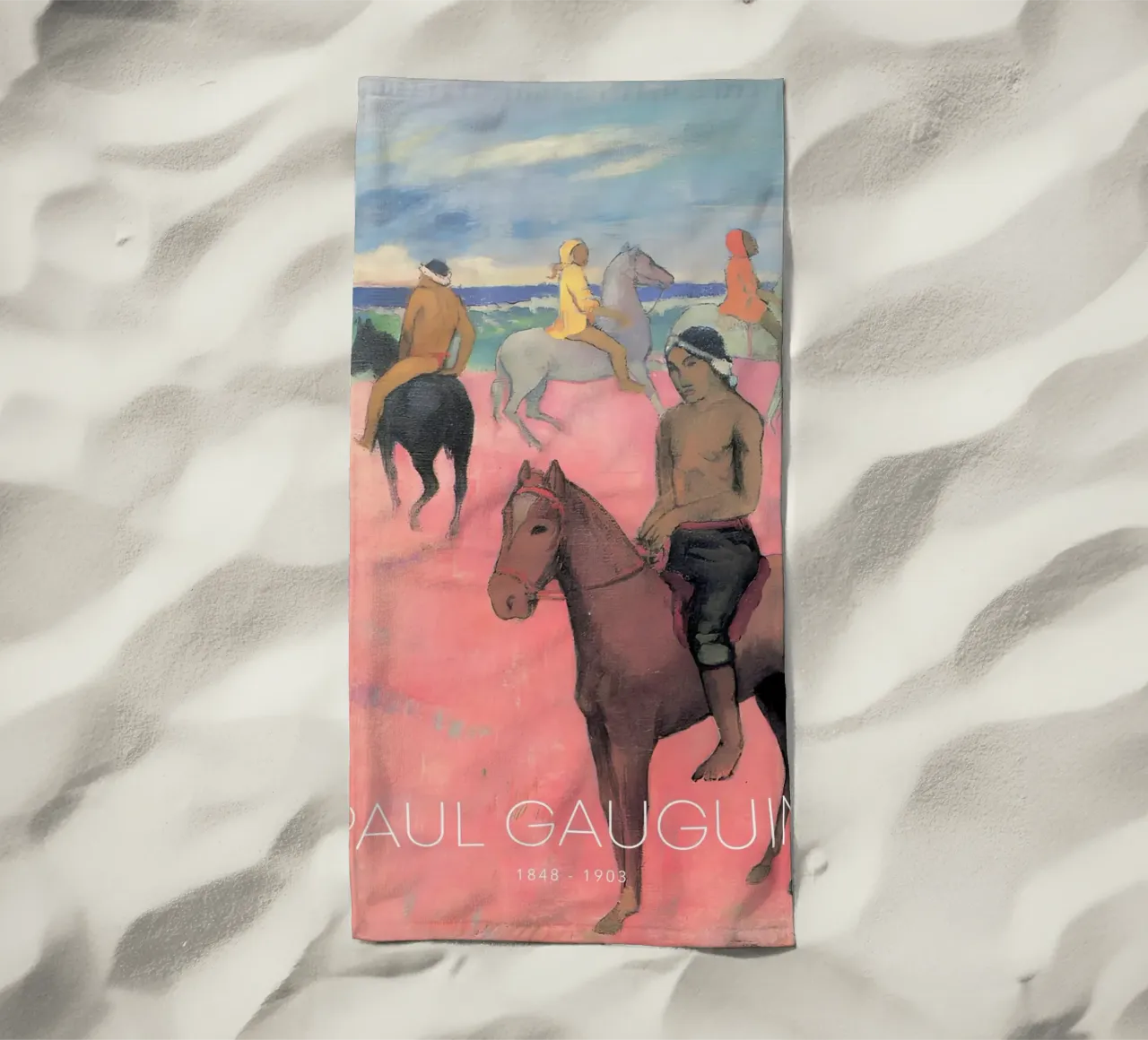 Gauguin cavalieri sulla spiaggia Stampa cavallo post-impressionista telo mare da NorwesClub