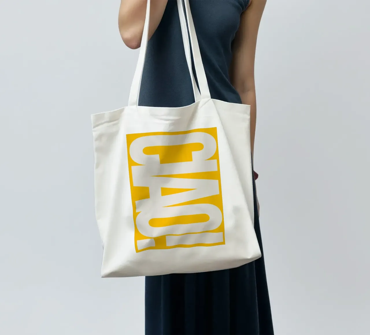 CIAO – Bold Greeting - Italian Hello borsa in juta da QuooodZ by MooodzArt