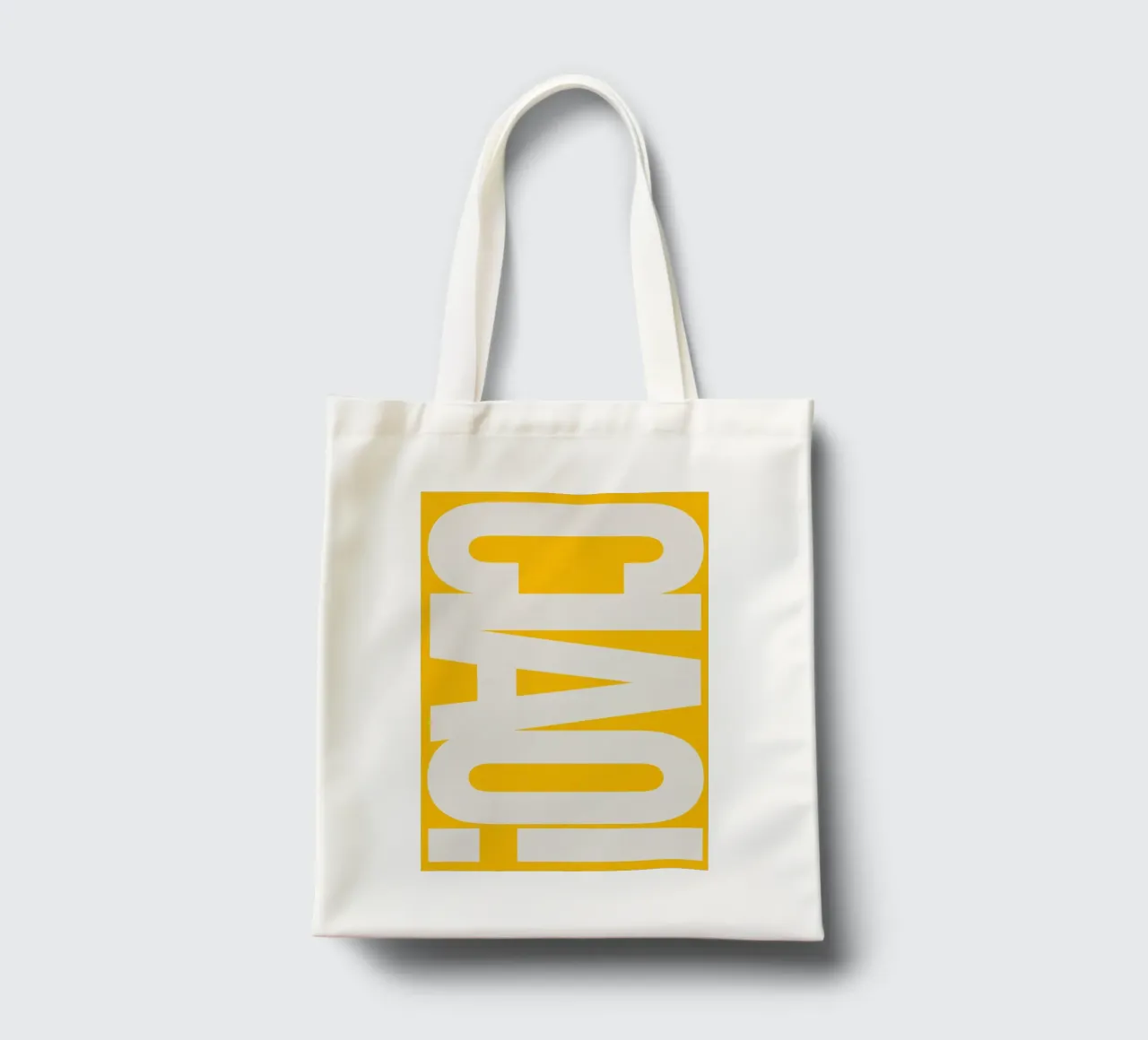 CIAO – Bold Greeting - Italian Hello borsa in juta da QuooodZ by MooodzArt