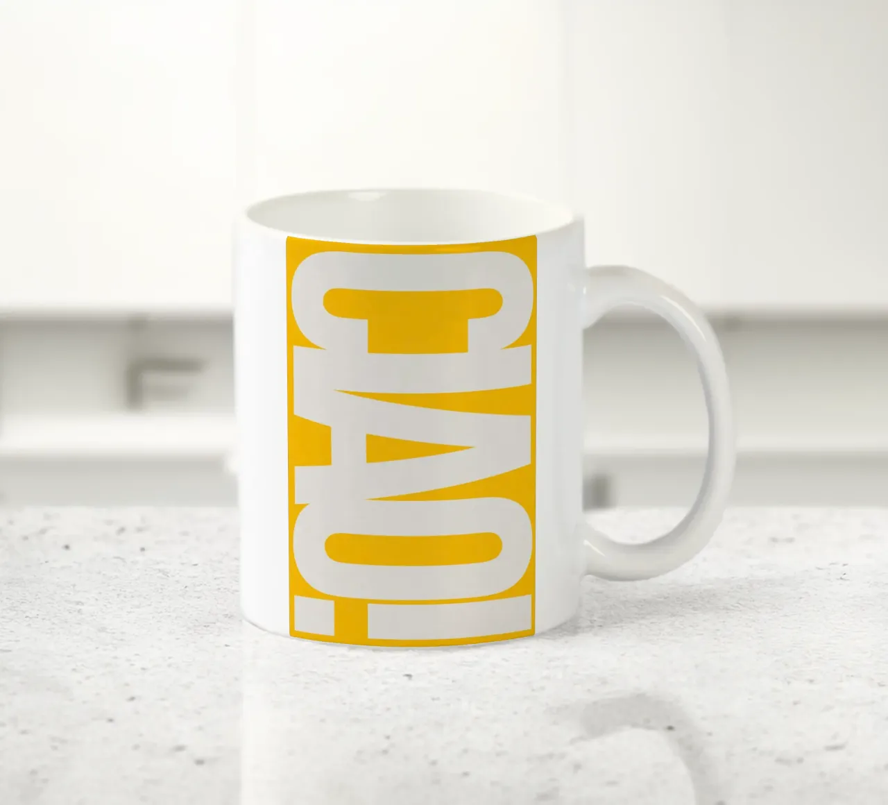 CIAO – Bold Greeting - Italian Hello Keramik Tasse von QuooodZ by MooodzArt
