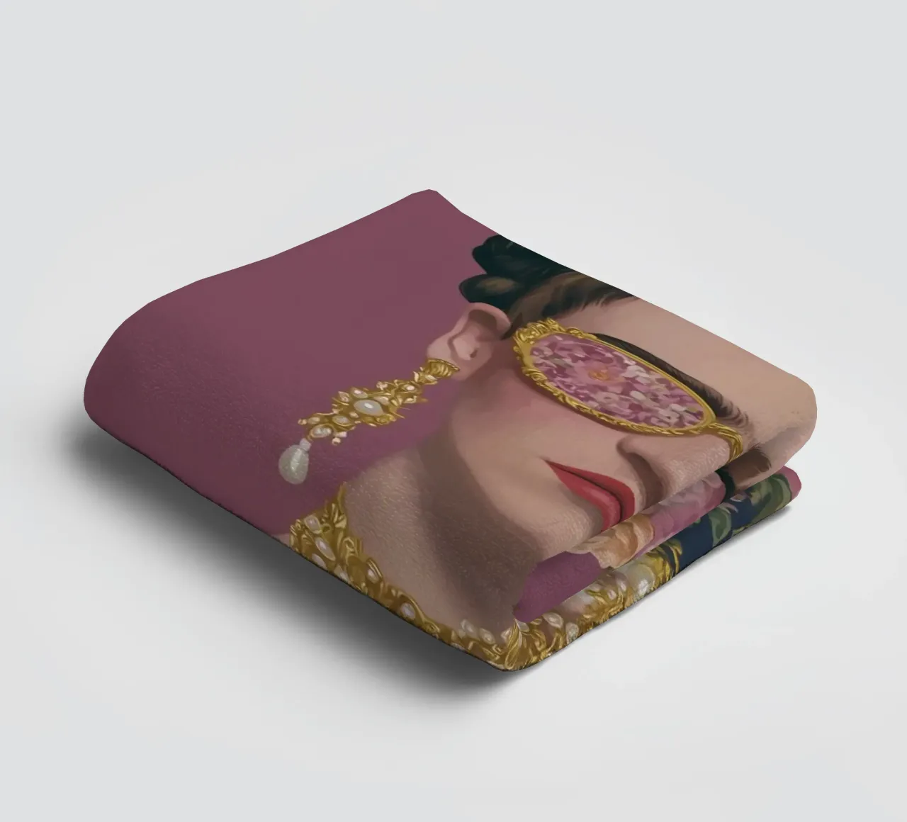 Frida con occhiali a fiori asciugamano da bagno da Carinaprint