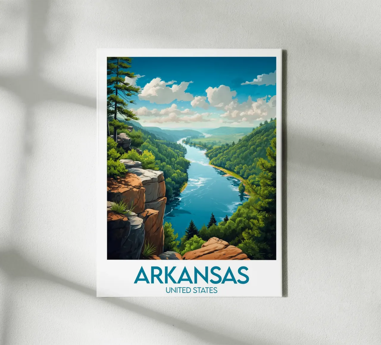Arkansas affiche canvas met Baklijst van Frame the World