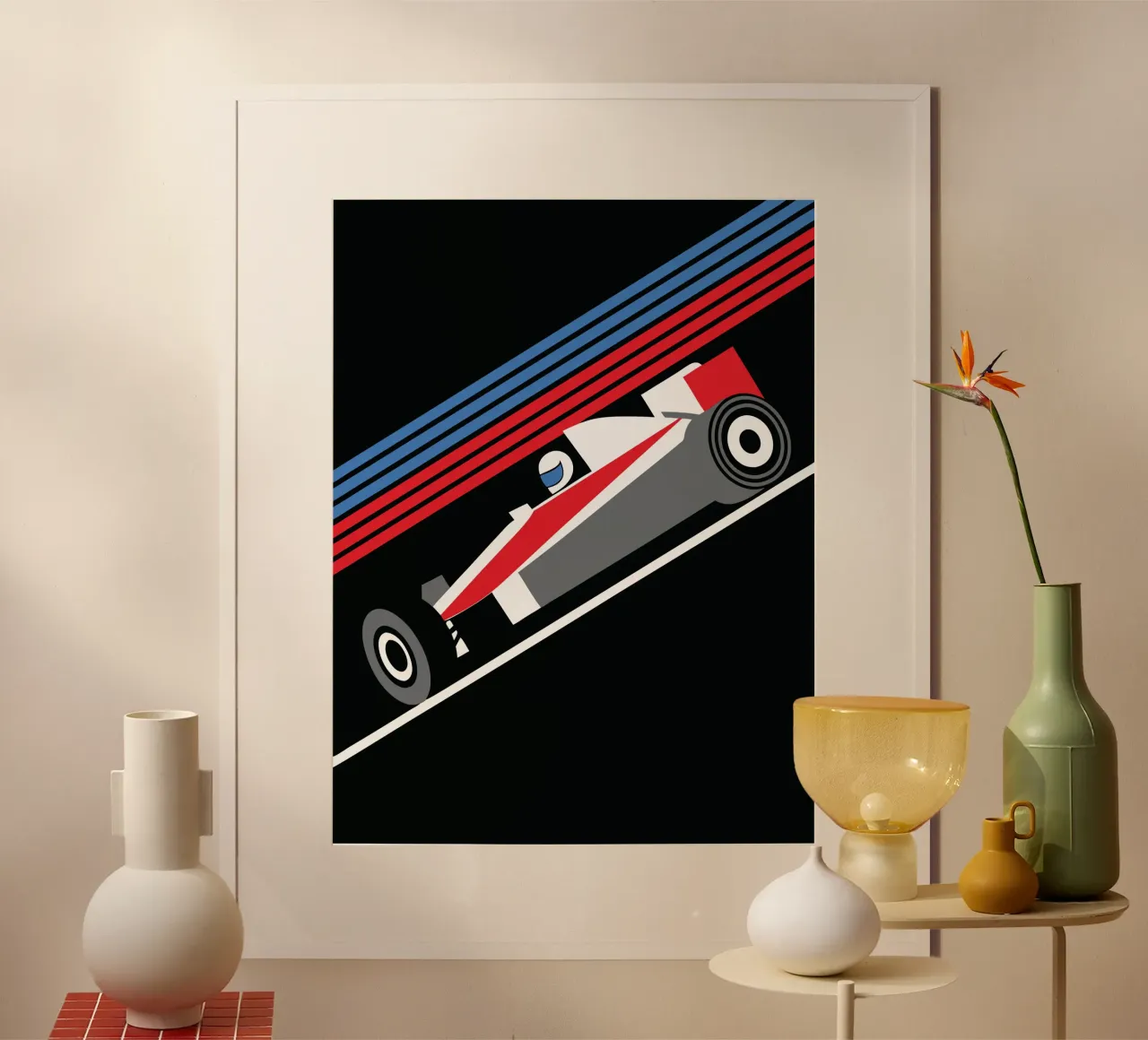 Formula Racing poster con telaio in legno da LOOK DIFFERENT