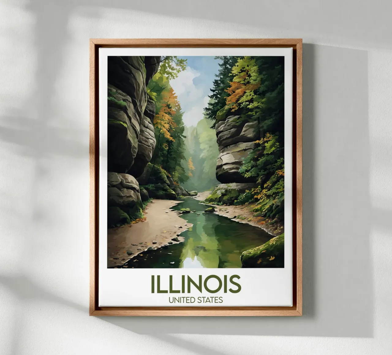 Affiche Illinois tela con Cornice a cassetta da Frame the World