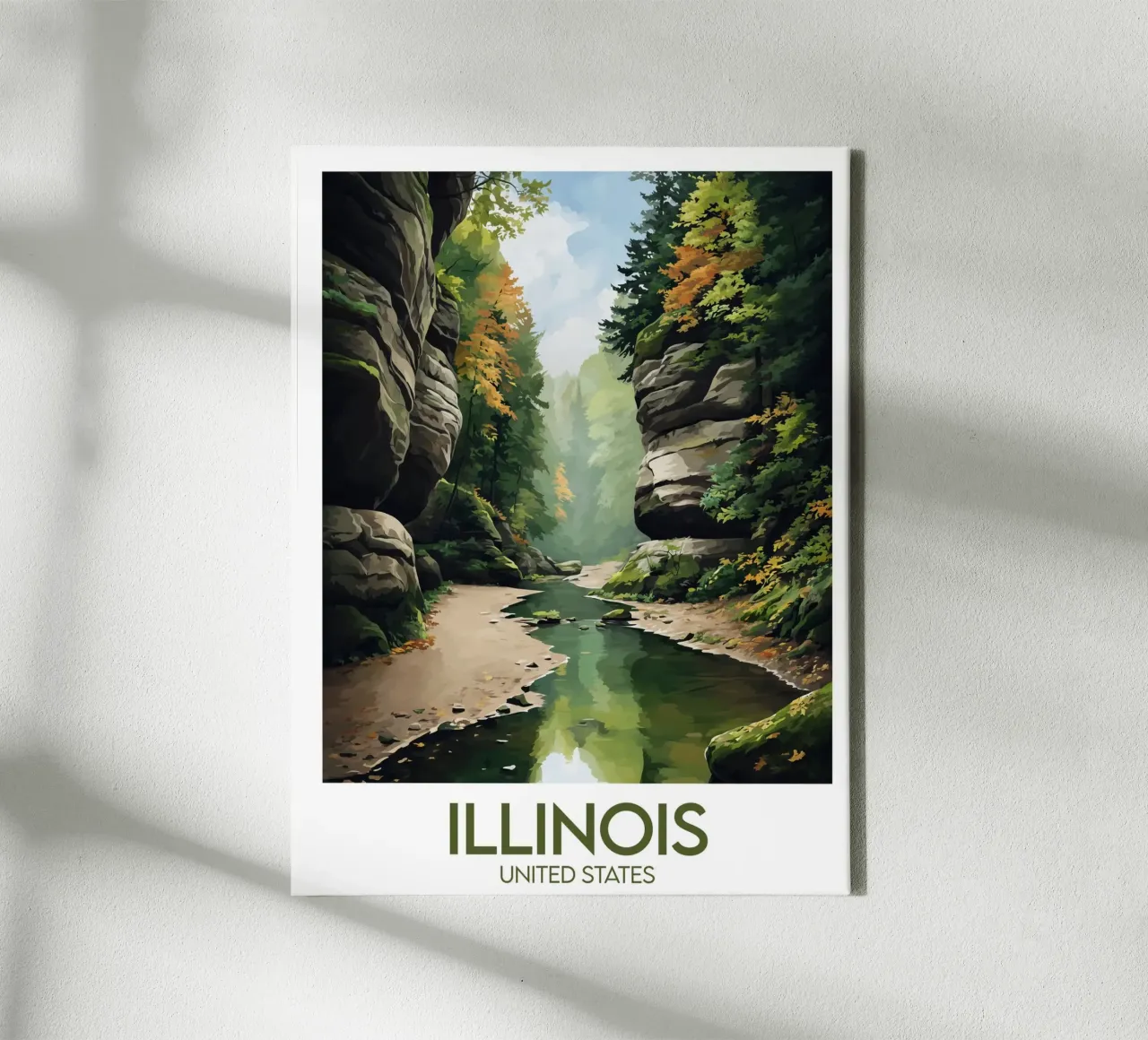 Affiche Illinois tela con Cornice a cassetta da Frame the World