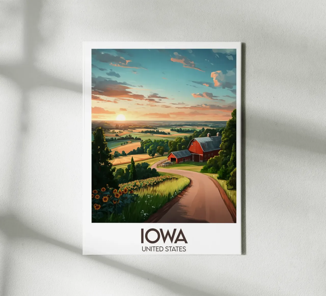 Affiche Iowa tela con Cornice a cassetta da Frame the World