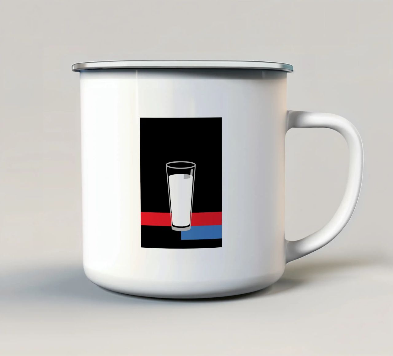 Vetro di latte tazza in smalto da LOOK DIFFERENT