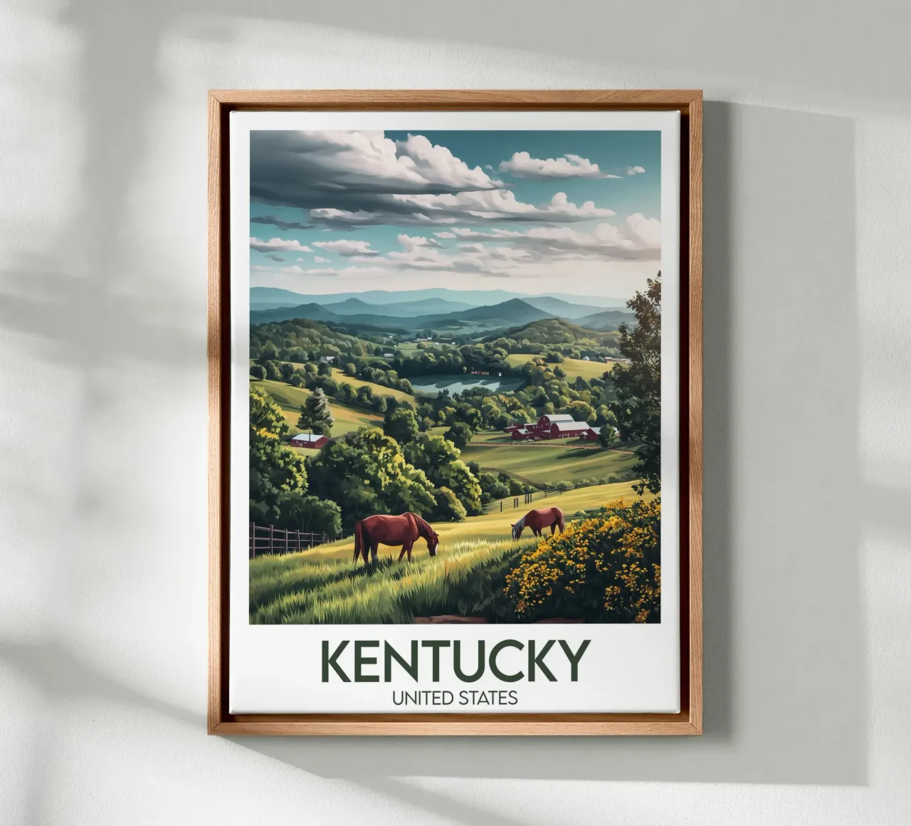 Affiche Kentucky tela con Cornice a cassetta da Frame the World