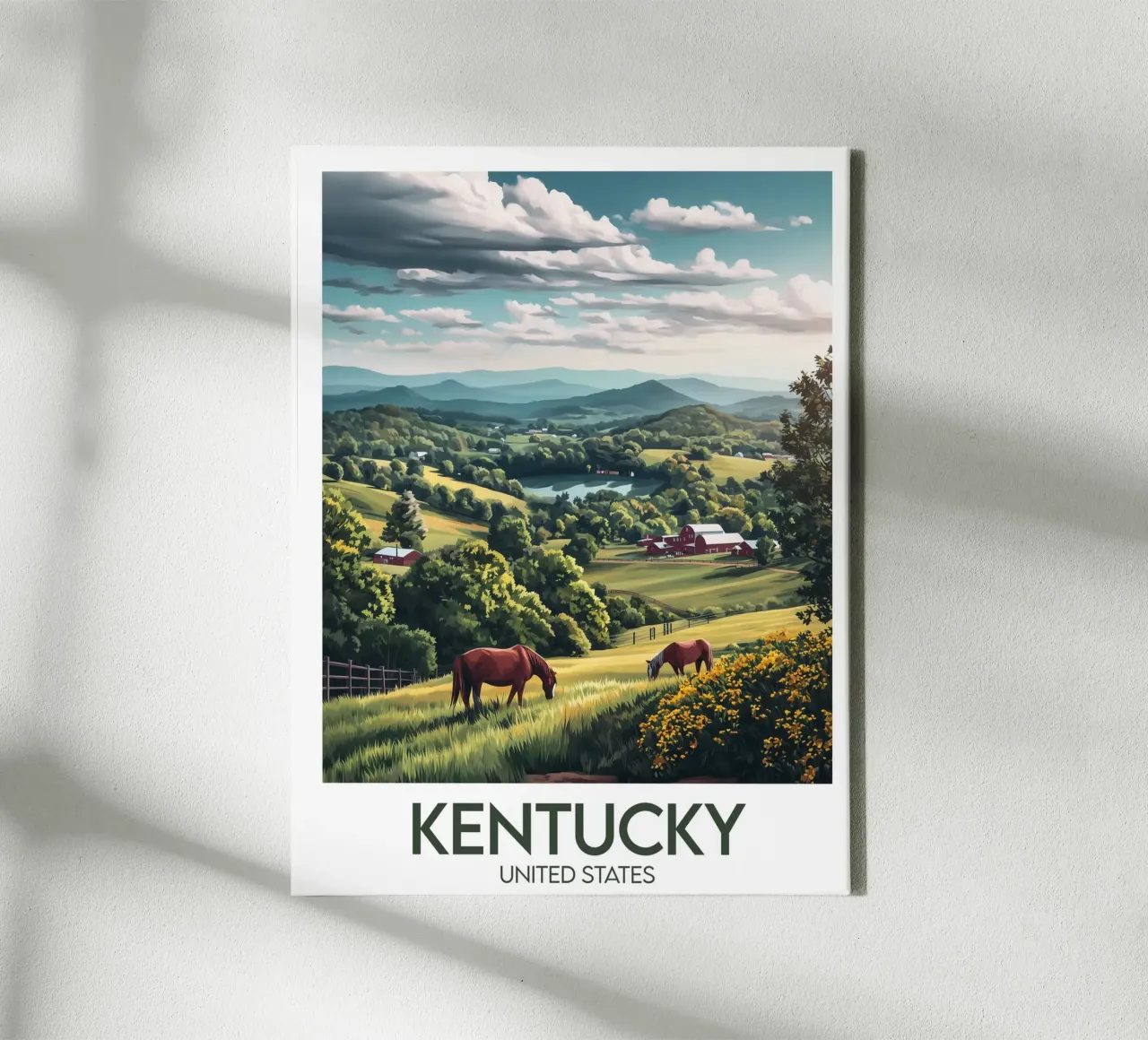 Affiche Kentucky tela con Cornice a cassetta da Frame the World