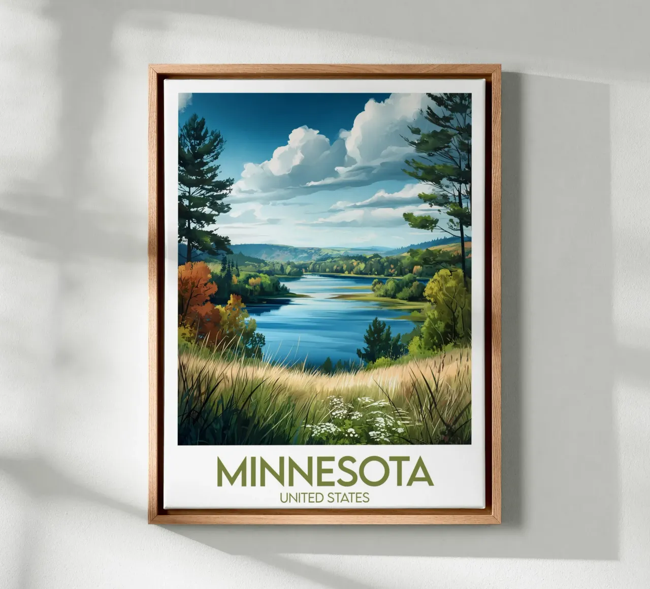 Affiche Minnesota tela con Cornice a cassetta da Frame the World
