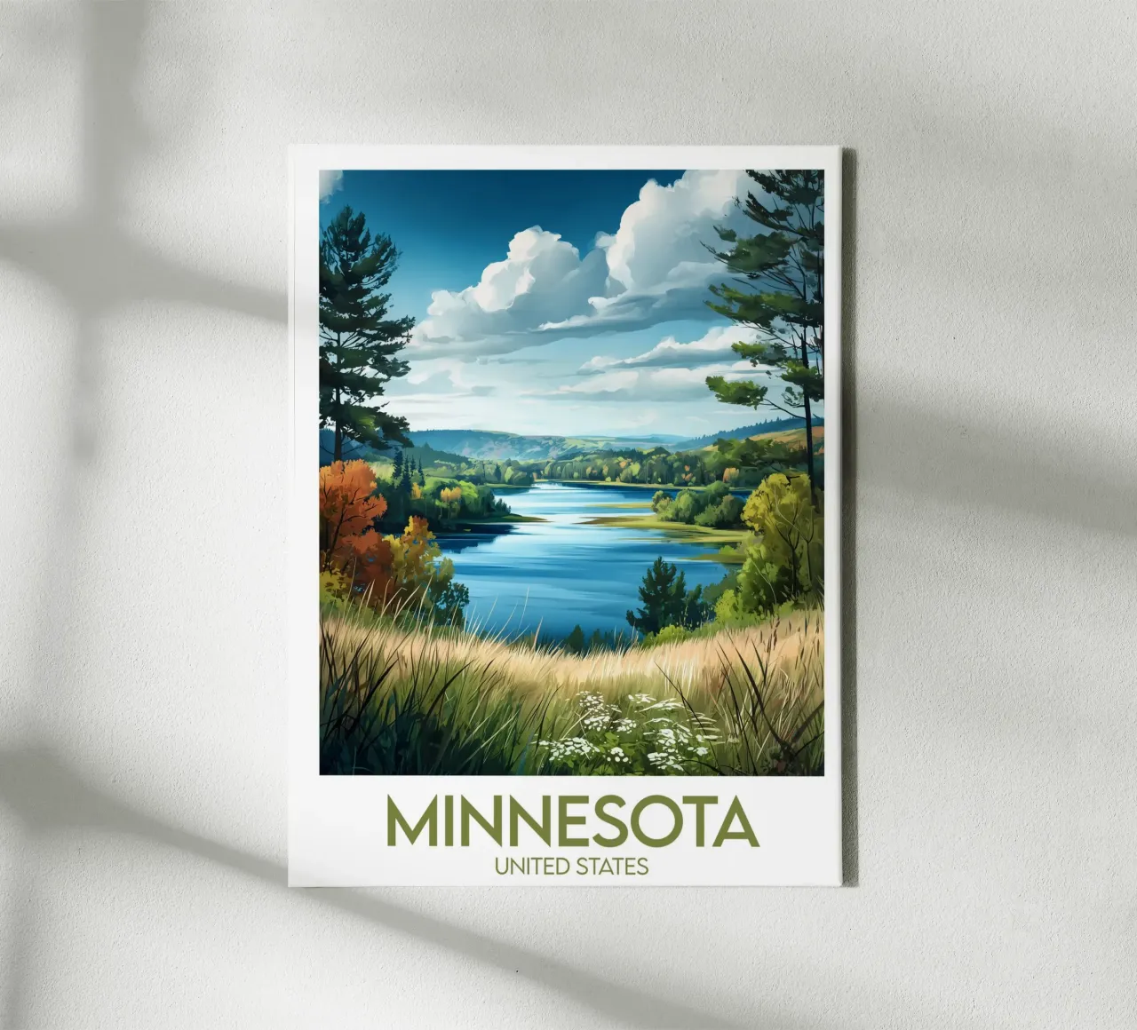 Affiche Minnesota tela con Cornice a cassetta da Frame the World