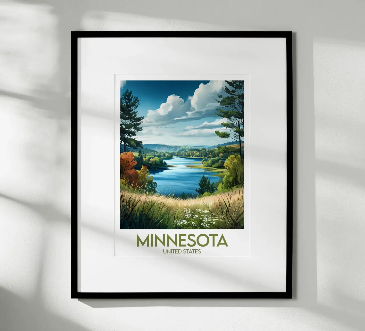 Affiche Minnesota poster con telaio in plastica da Frame the World