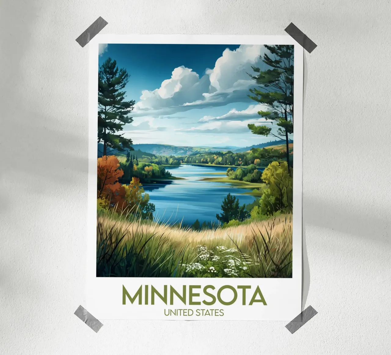 Affiche Minnesota poster con telaio in plastica da Frame the World