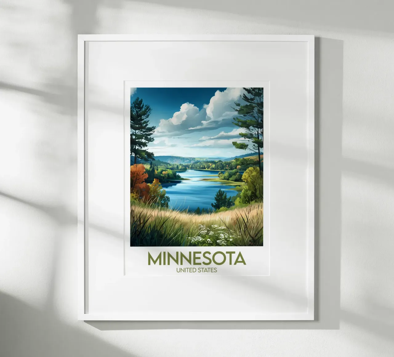 Affiche Minnesota poster con telaio in plastica da Frame the World