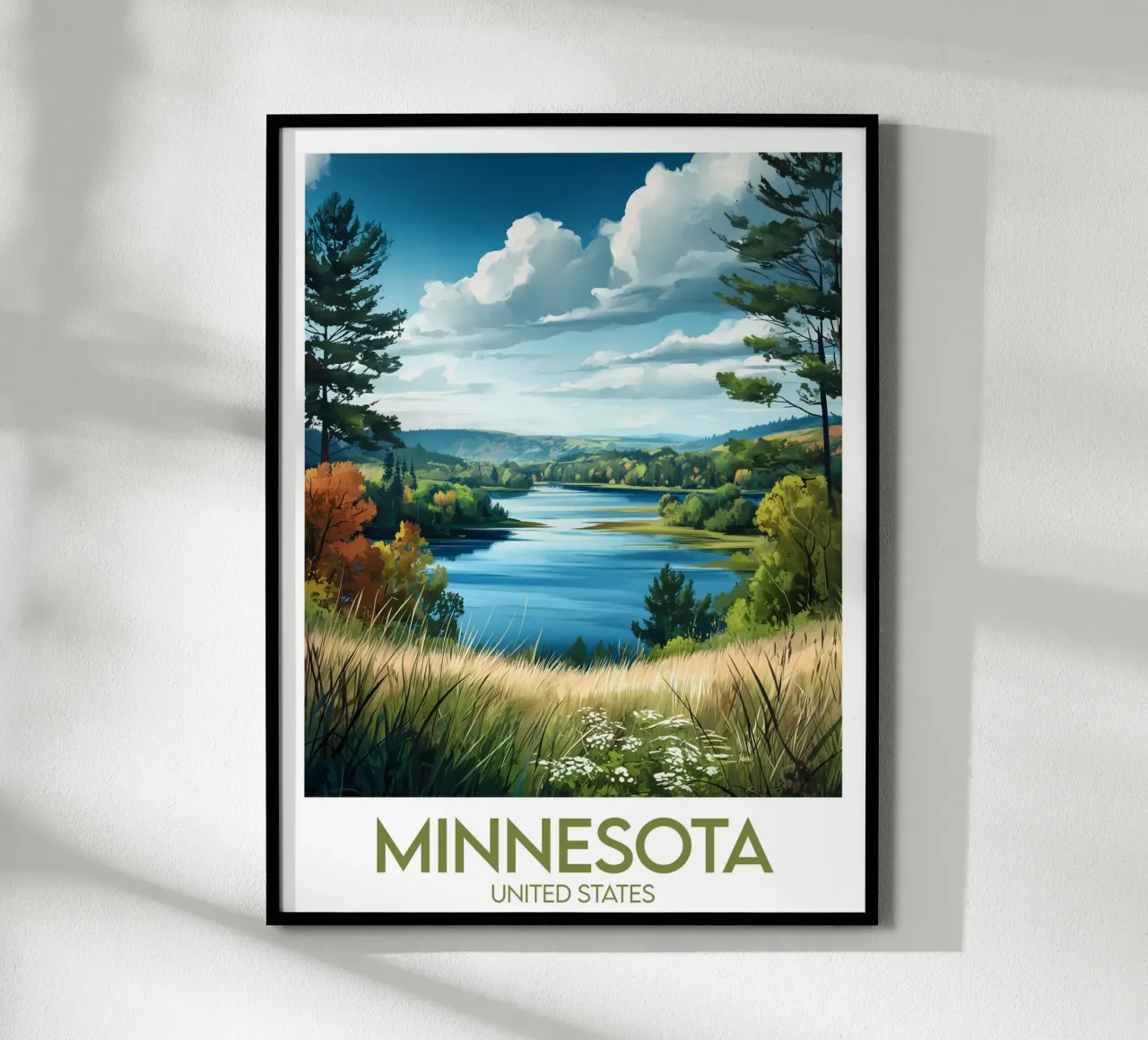 Affiche Minnesota poster con telaio in plastica da Frame the World