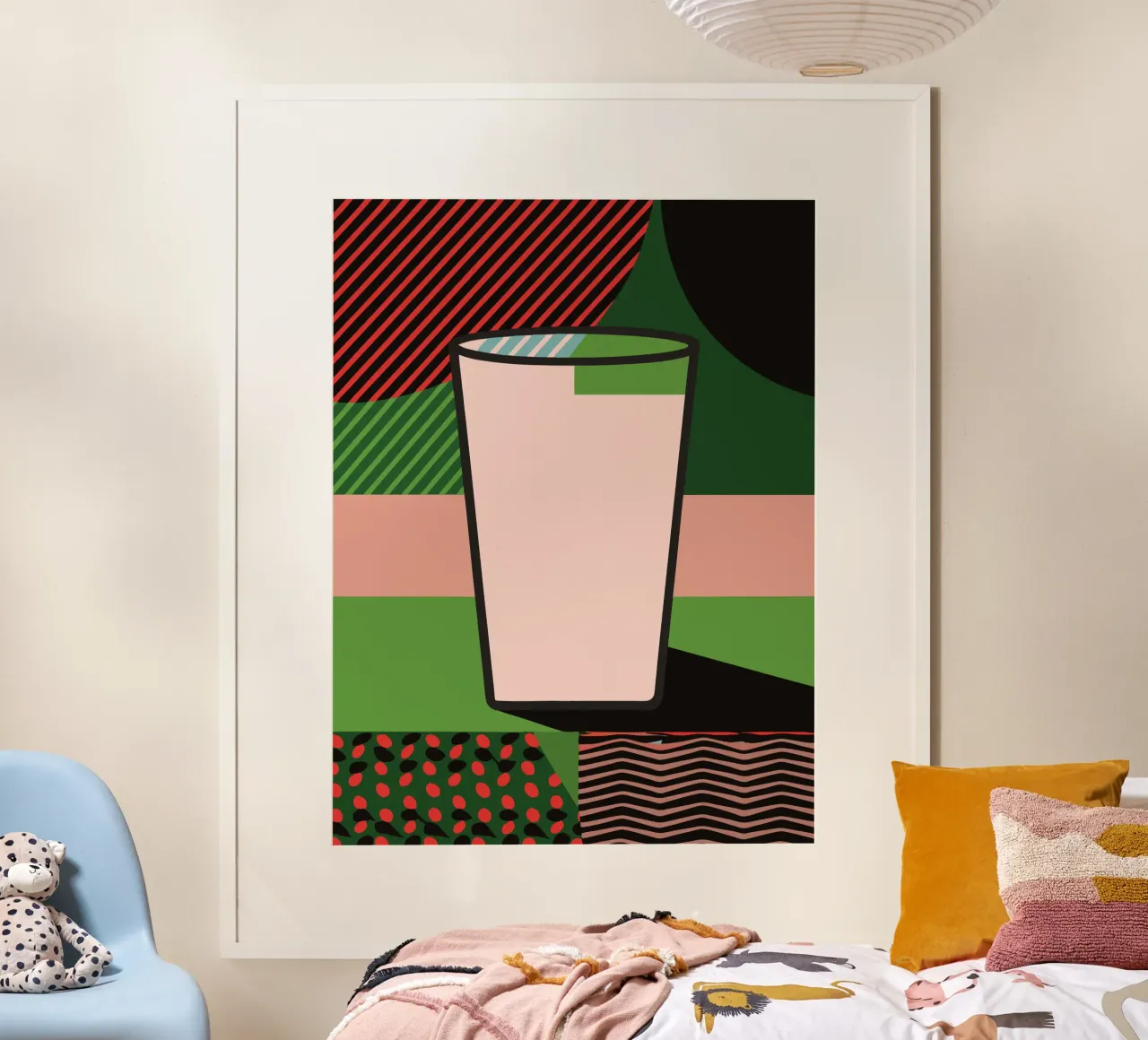 Vetro di latte poster con telaio in legno da LOOK DIFFERENT