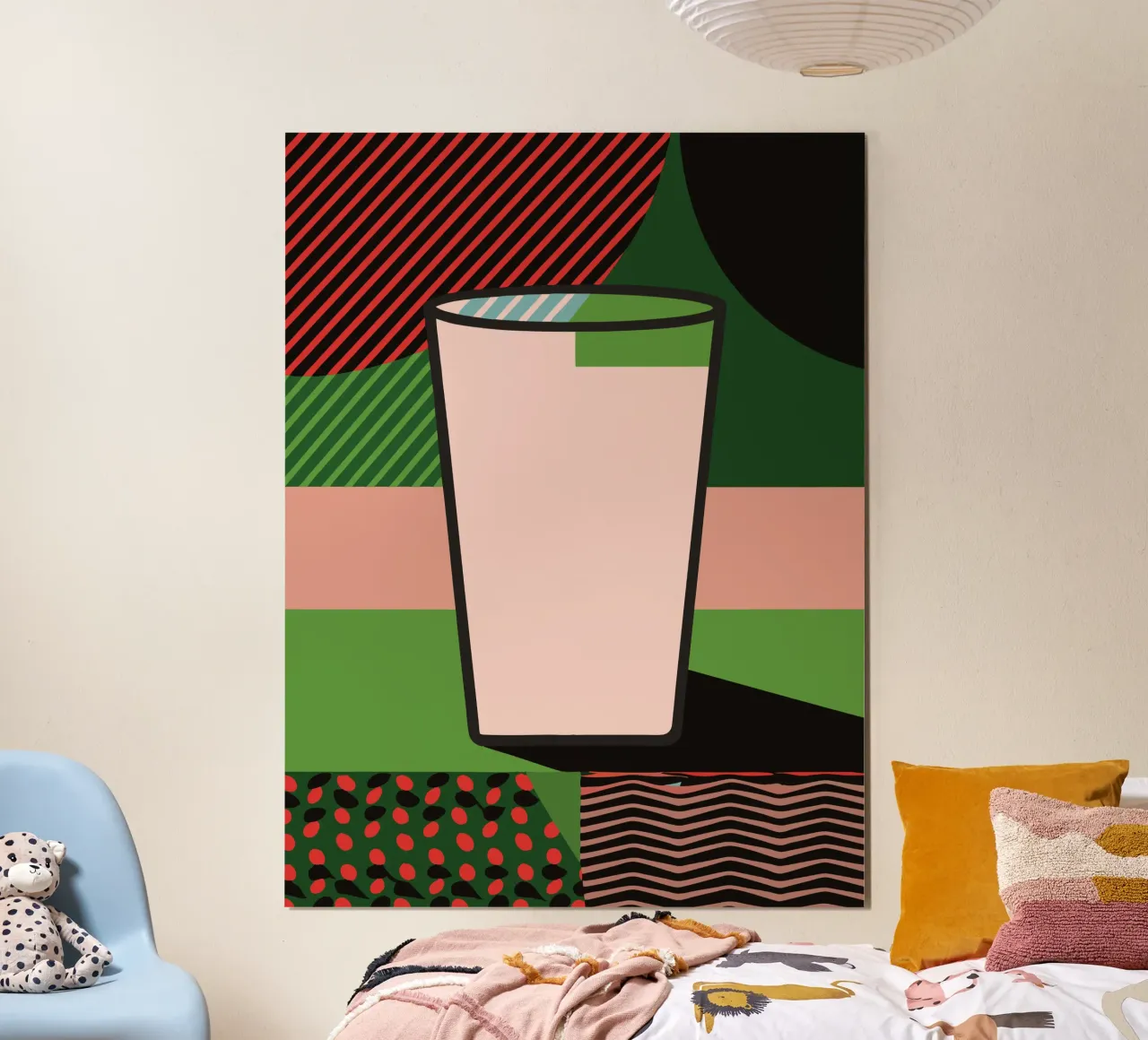 Vetro di latte poster con telaio in legno da LOOK DIFFERENT