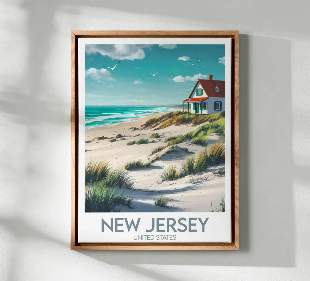 Affiche New Jersey tela con Cornice a cassetta da Frame the World