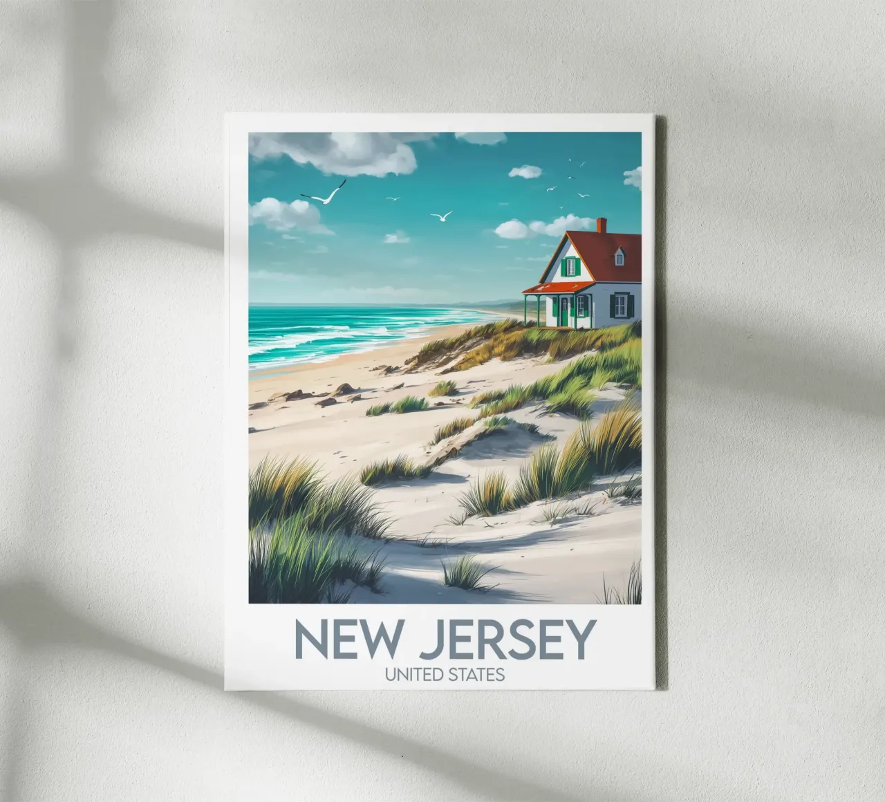 Affiche New Jersey tela con Cornice a cassetta da Frame the World