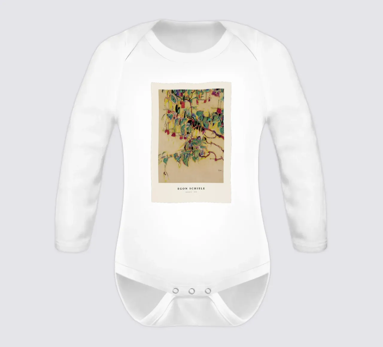 Schiele - Fuchsia body neonato maniche lunghe da Vintage by JUNIQE