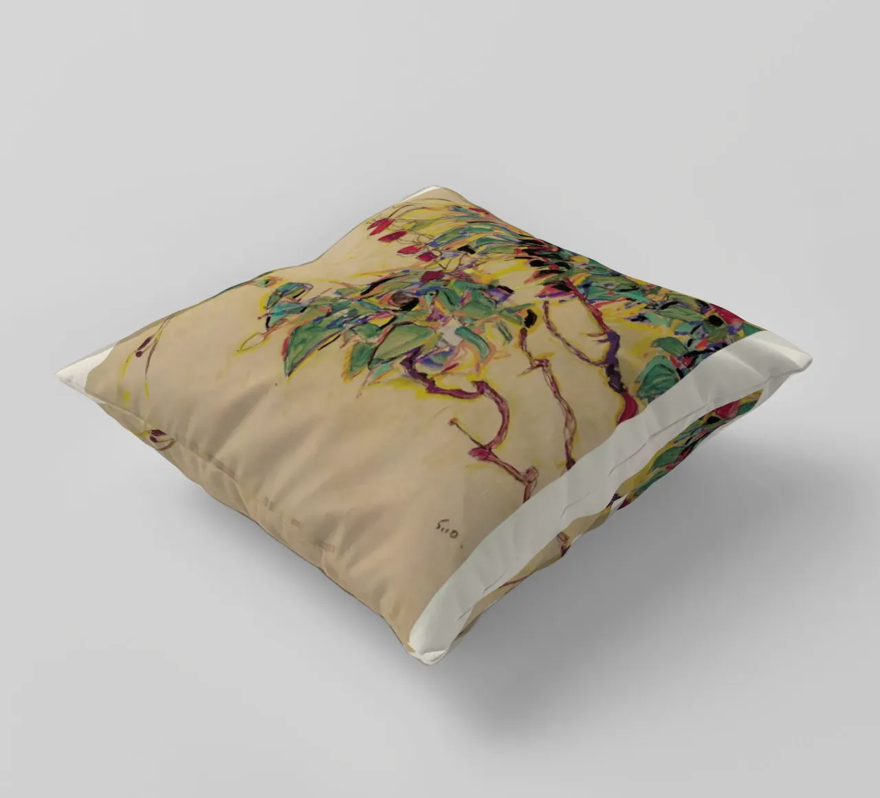 Schiele - Fuchsia cuscino da Vintage by JUNIQE