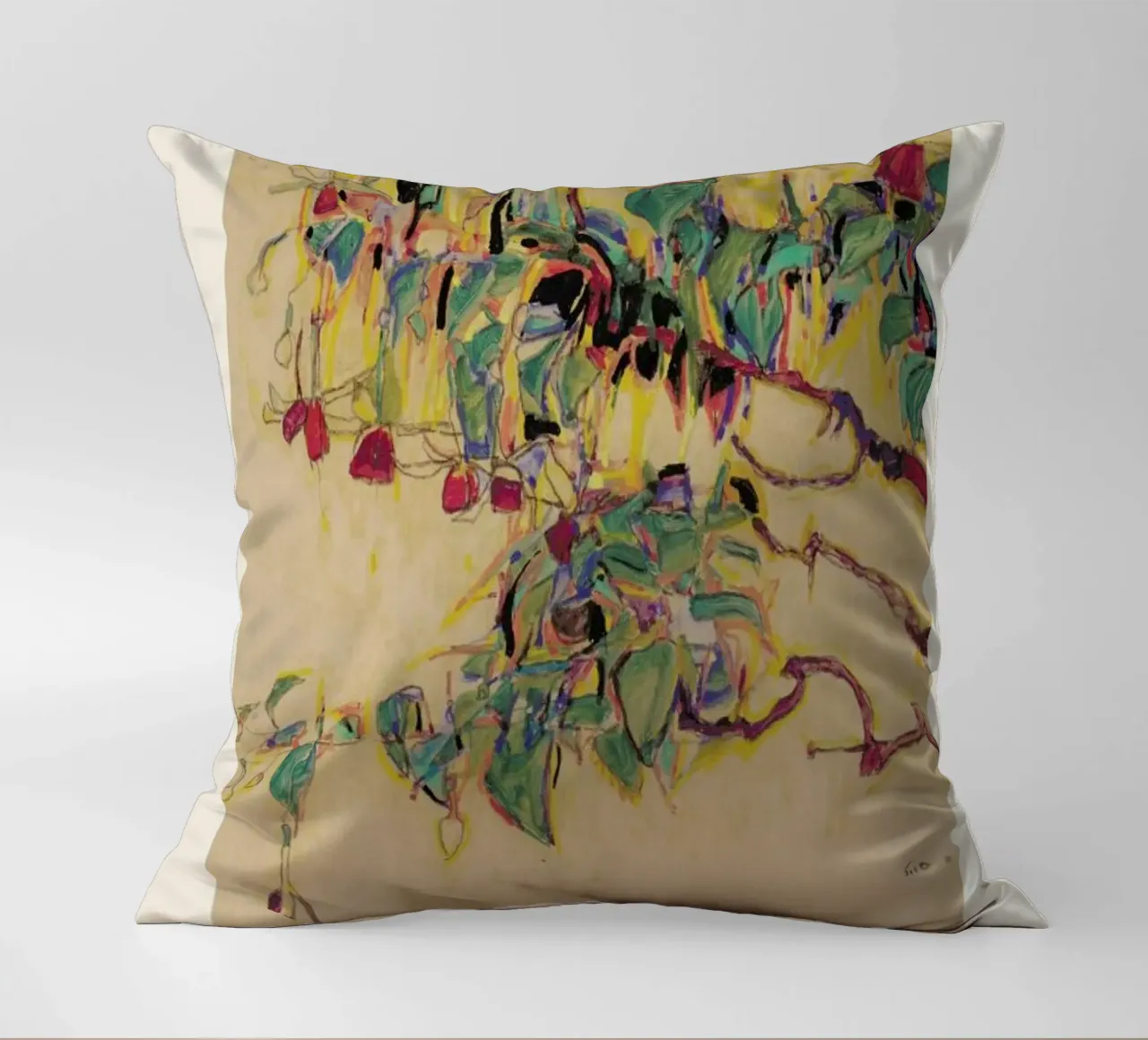 Schiele - Fuchsia cuscino da Vintage by JUNIQE